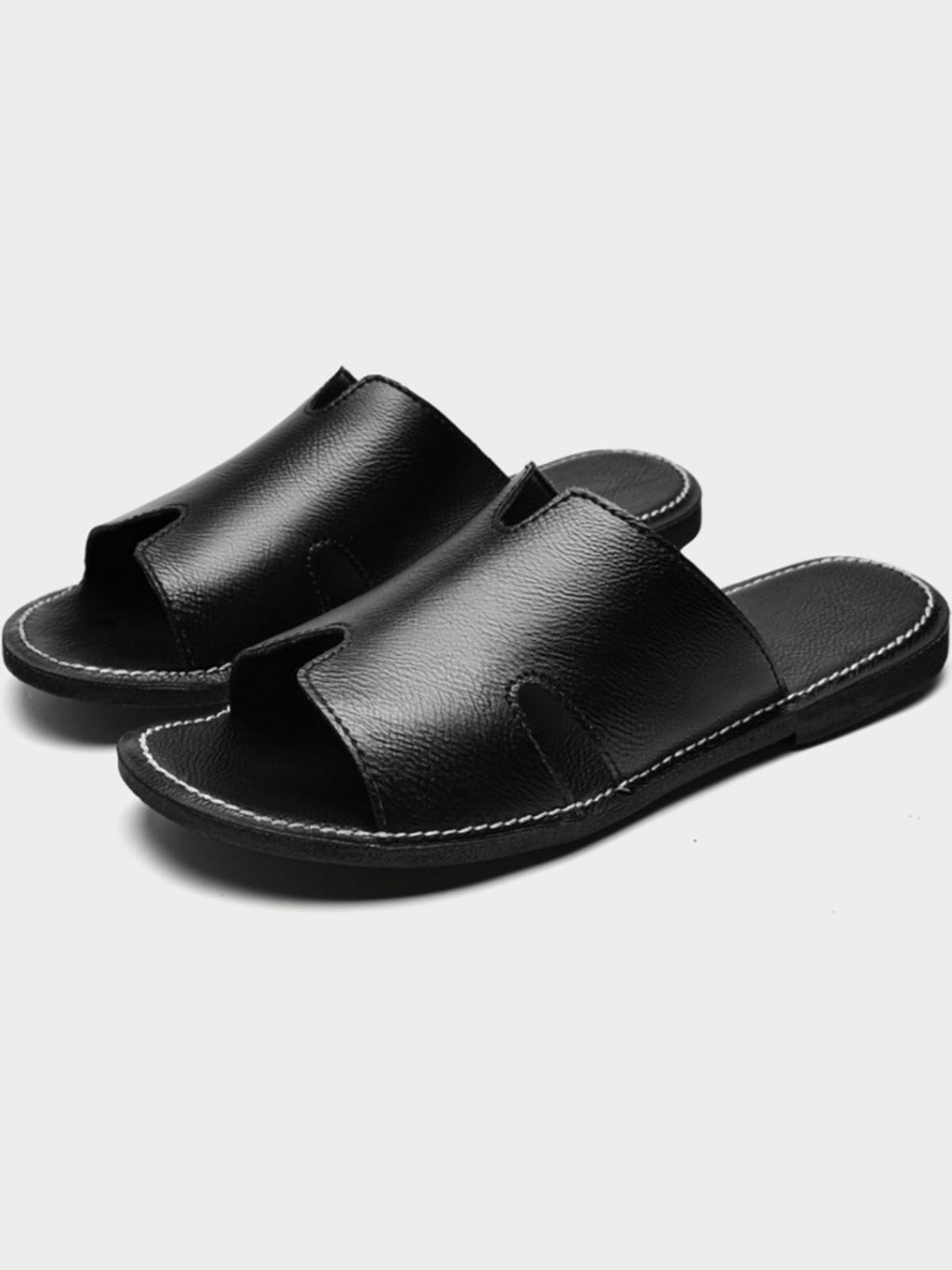 Fashion Leather Slip-On Sandals