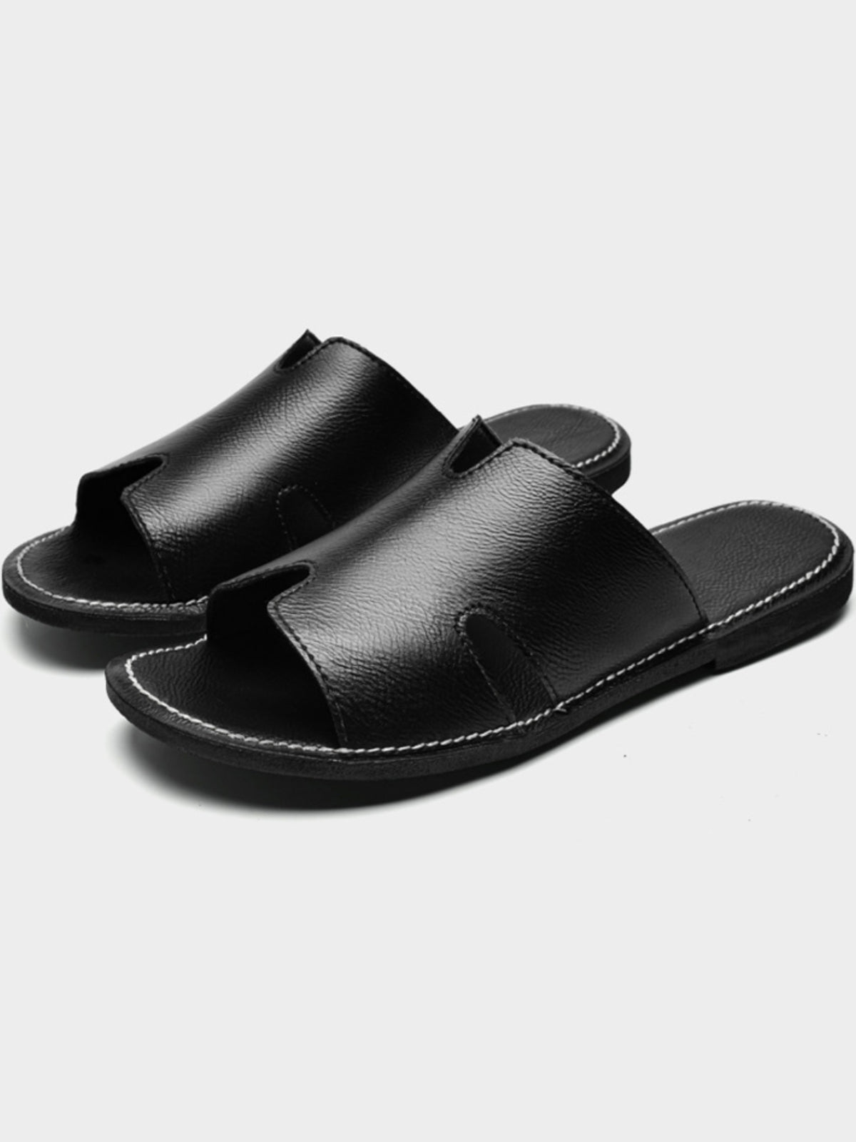 Fashion Leather Slip-On Sandals
