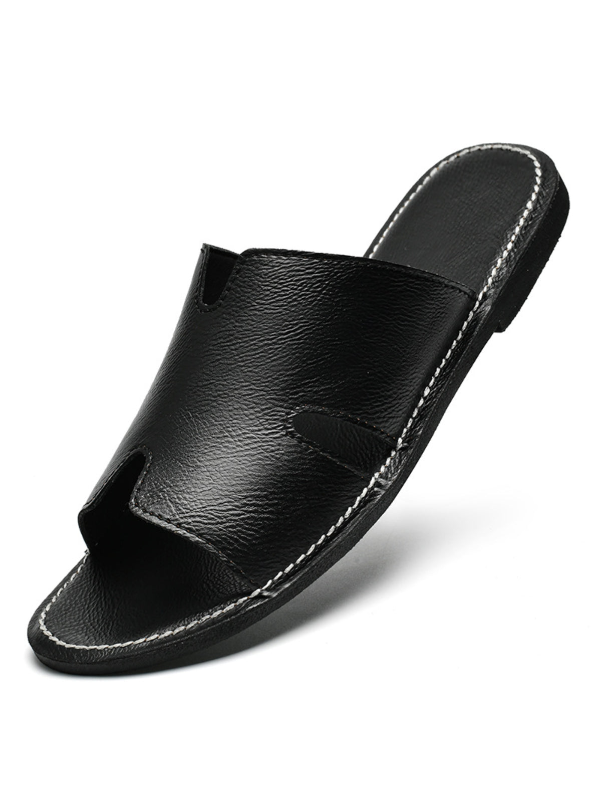 Fashion Leather Slip-On Sandals