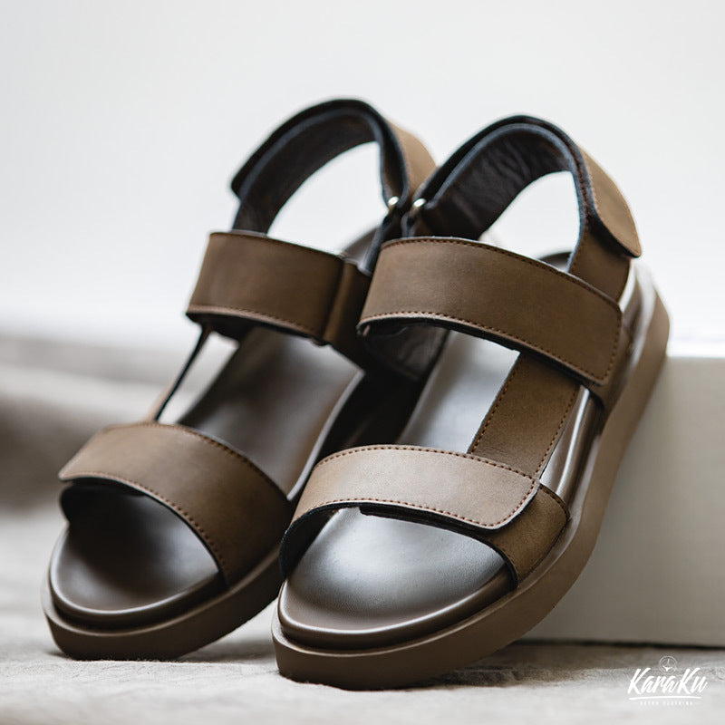 Cow Leather Velcro Sandals