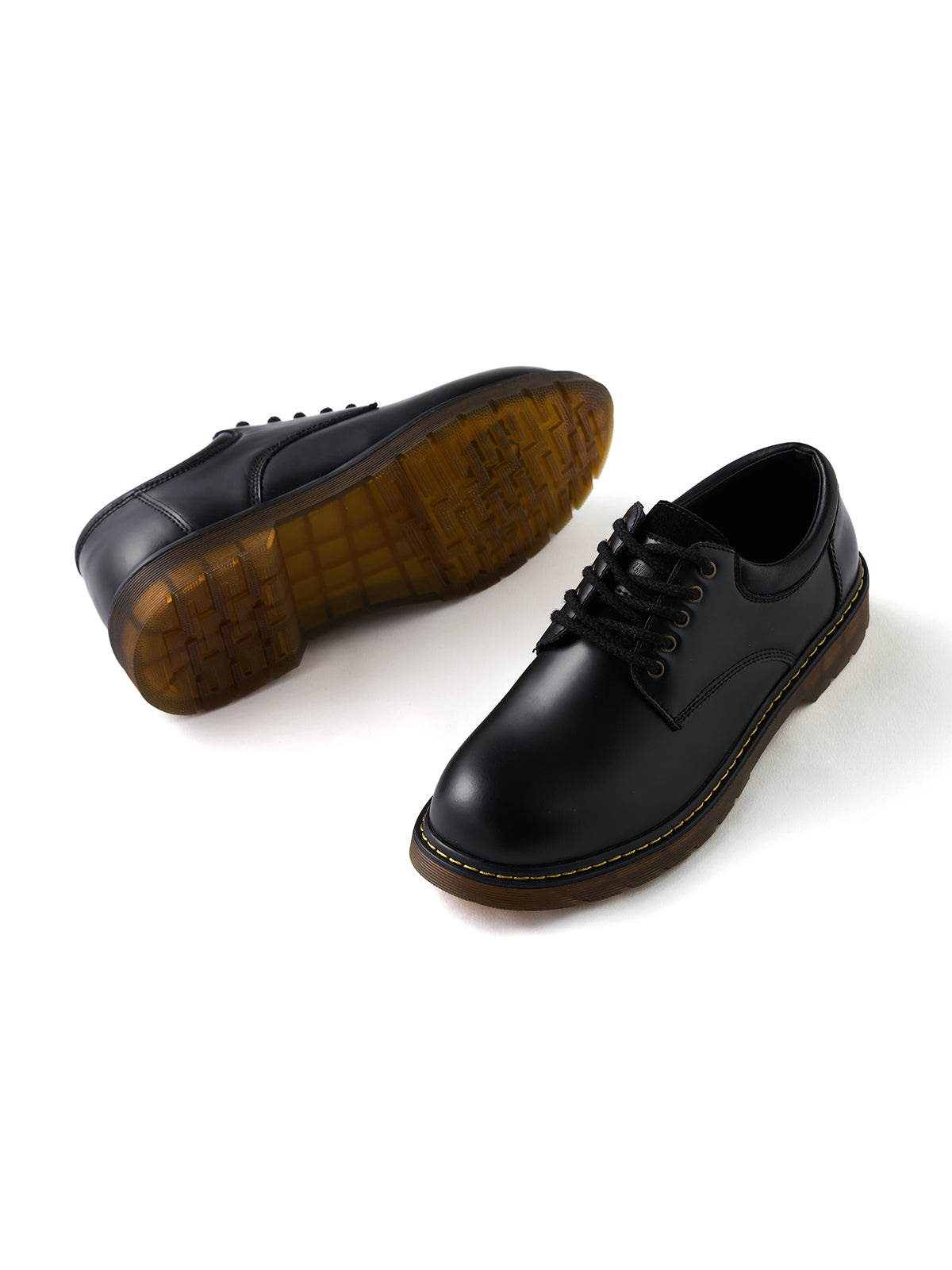 Black Genuine Leather Work Shoes