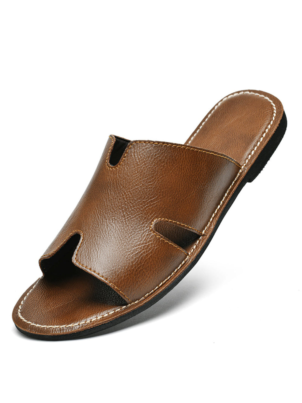 Fashion Leather Slip-On Sandals