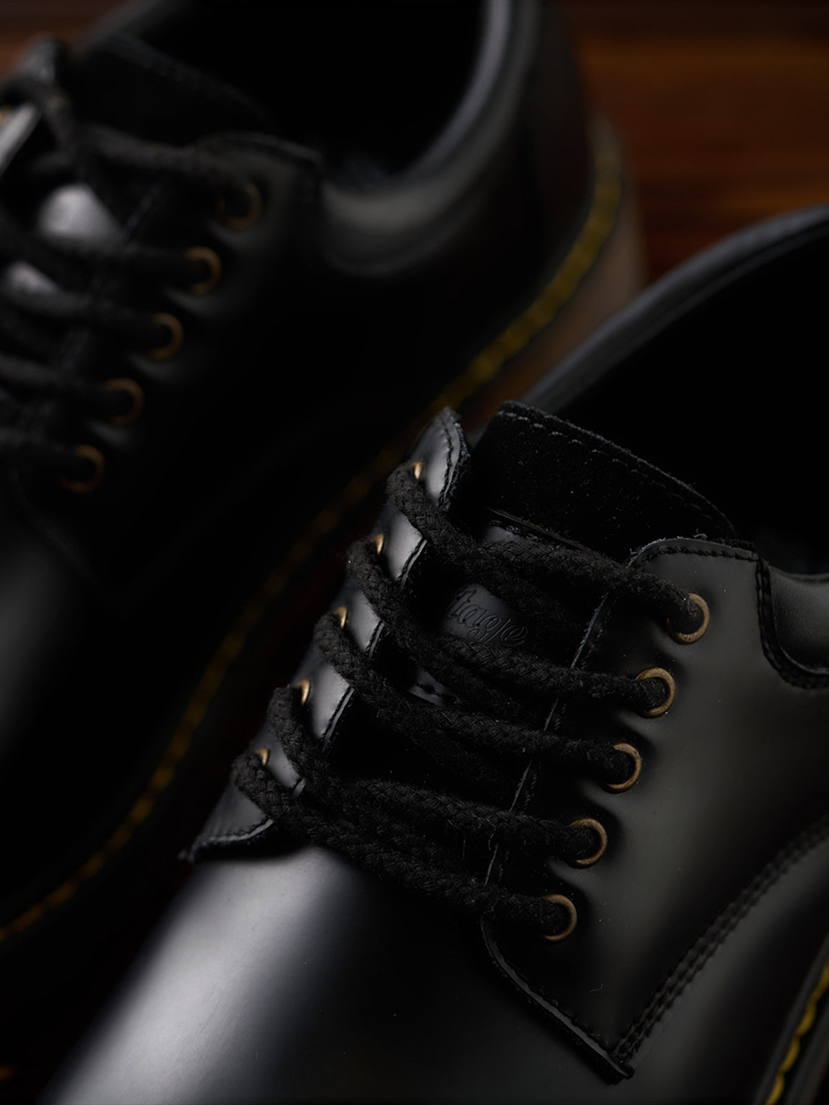 Black Genuine Leather Work Shoes