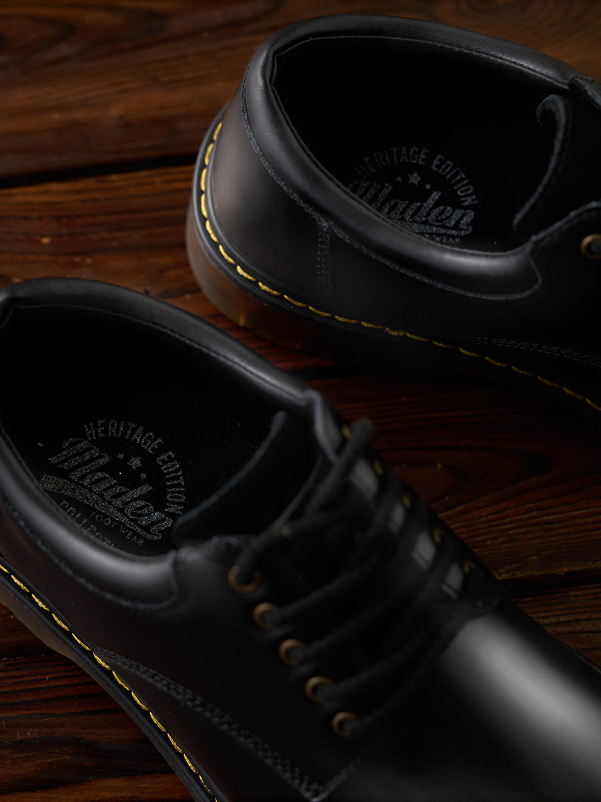 Black Genuine Leather Work Shoes