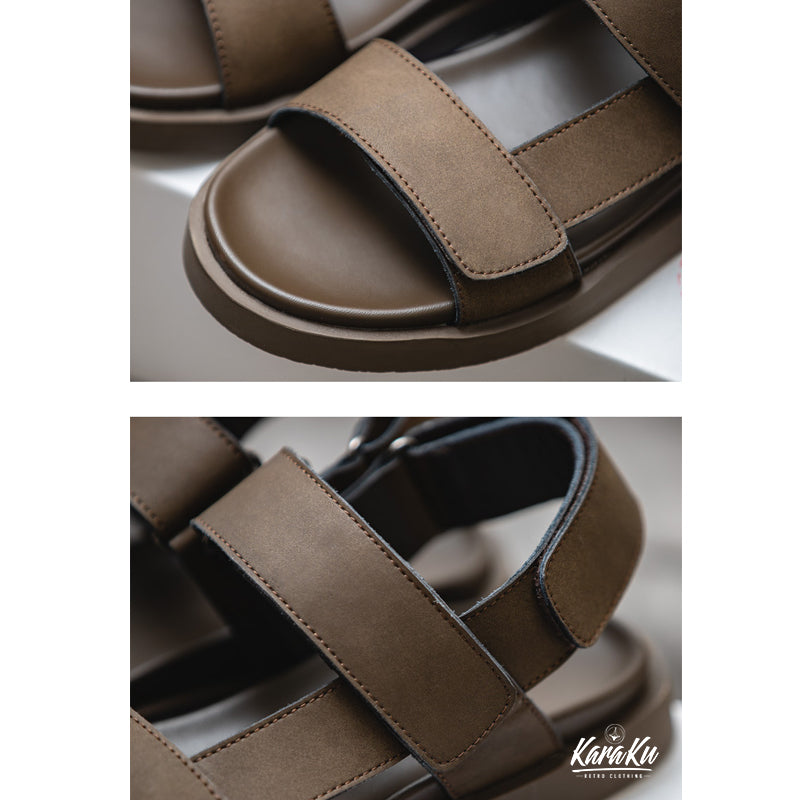 Cow Leather Velcro Sandals