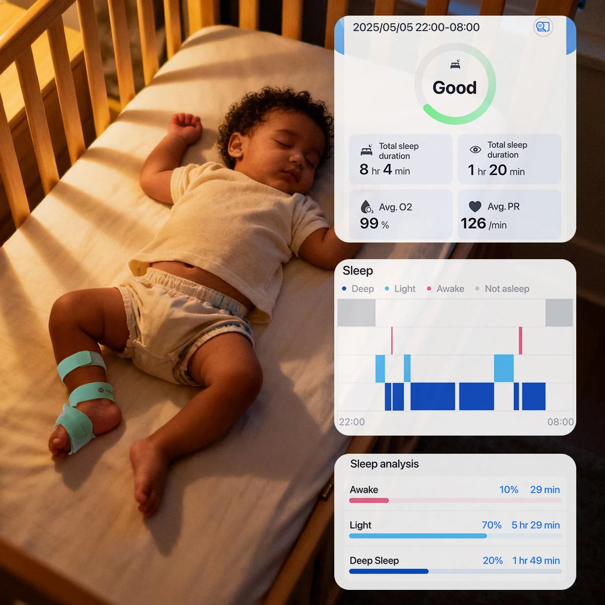 Viatom BabyO2 Bluetooth Digital Oximeters Child Apnea Sleep Device Neonate Pulse Oximeter