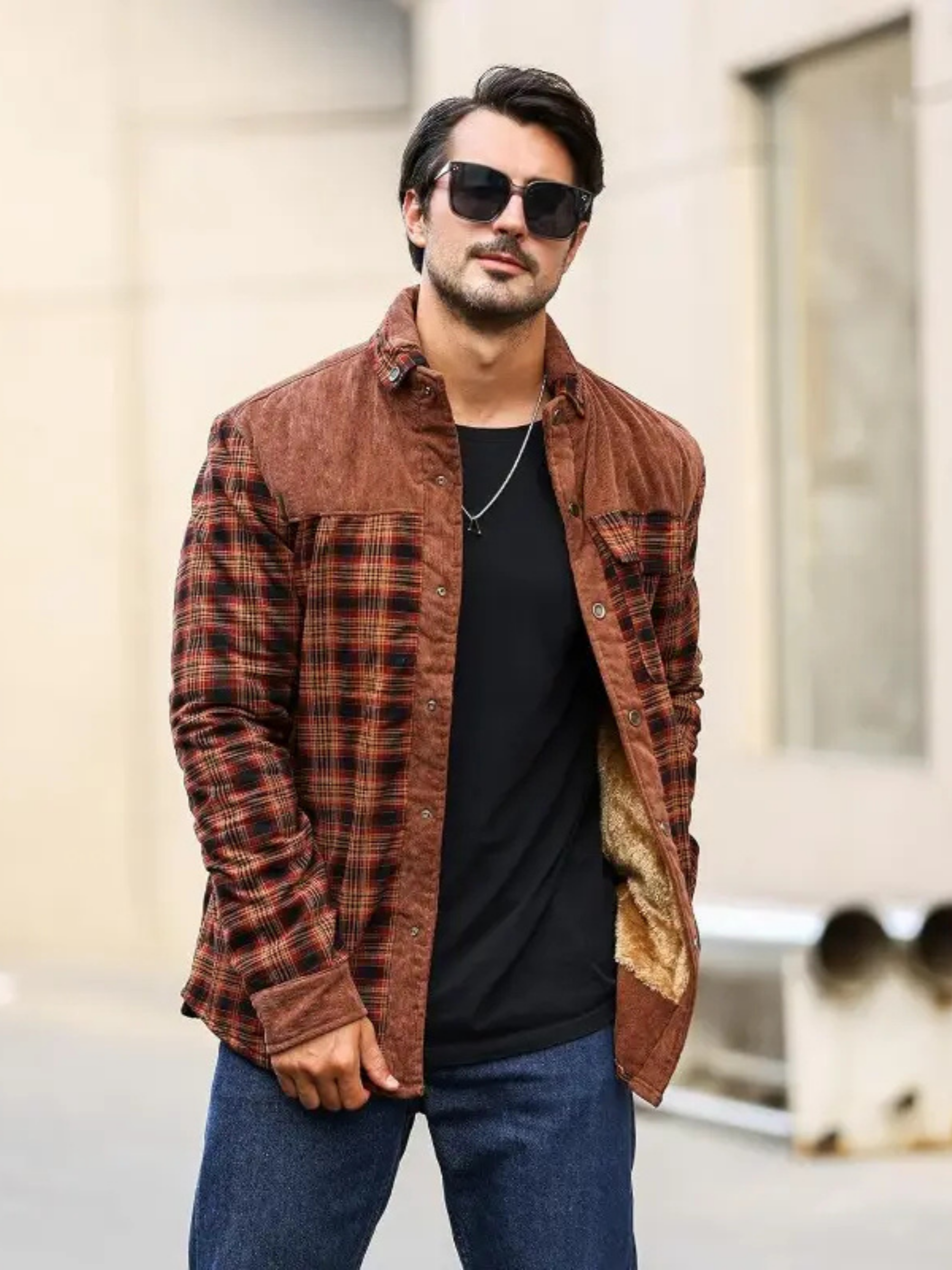 Sherpa Lined Flannel Jacket
