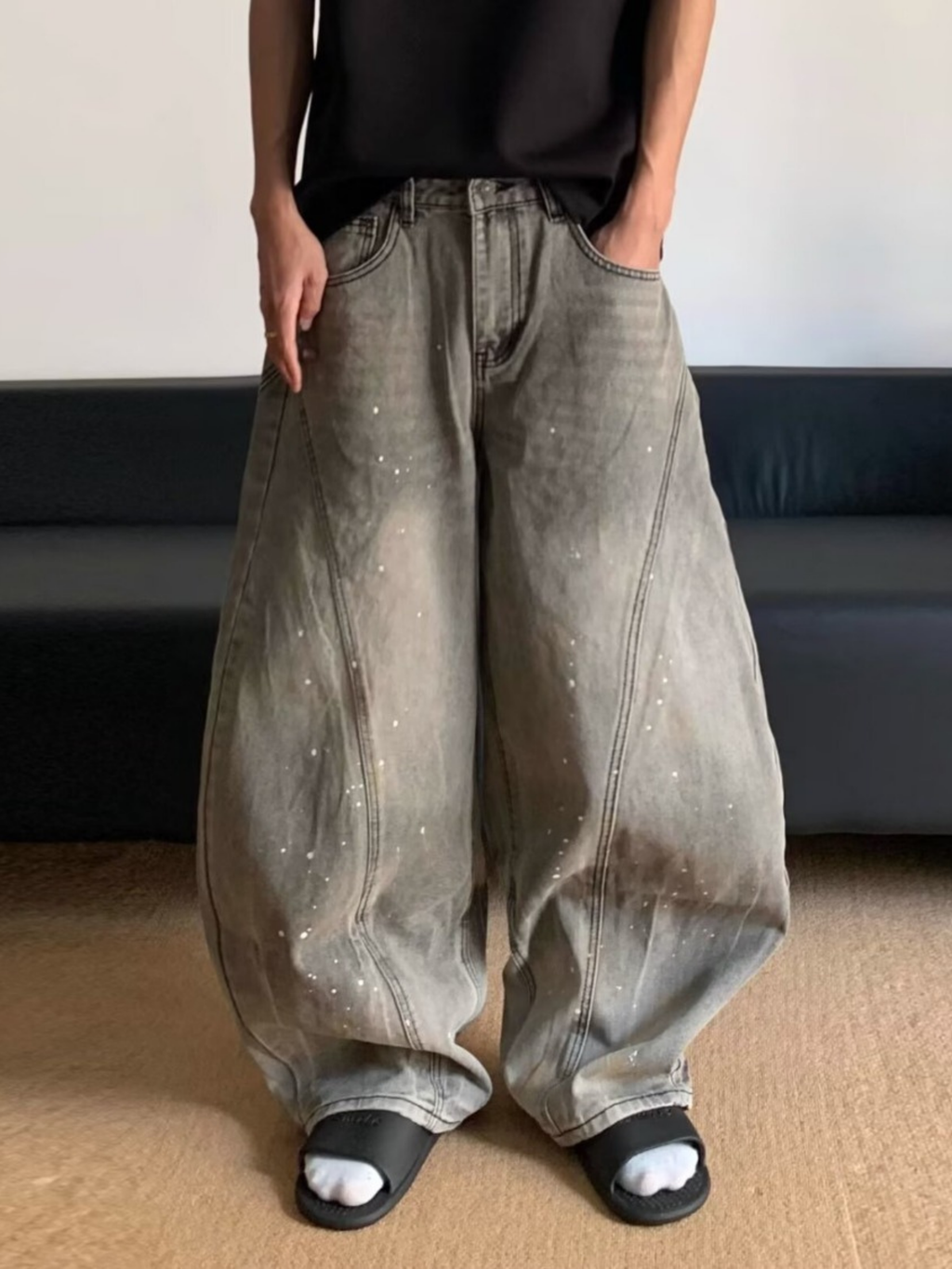 Smoky Barrel Wide Denim Jeans