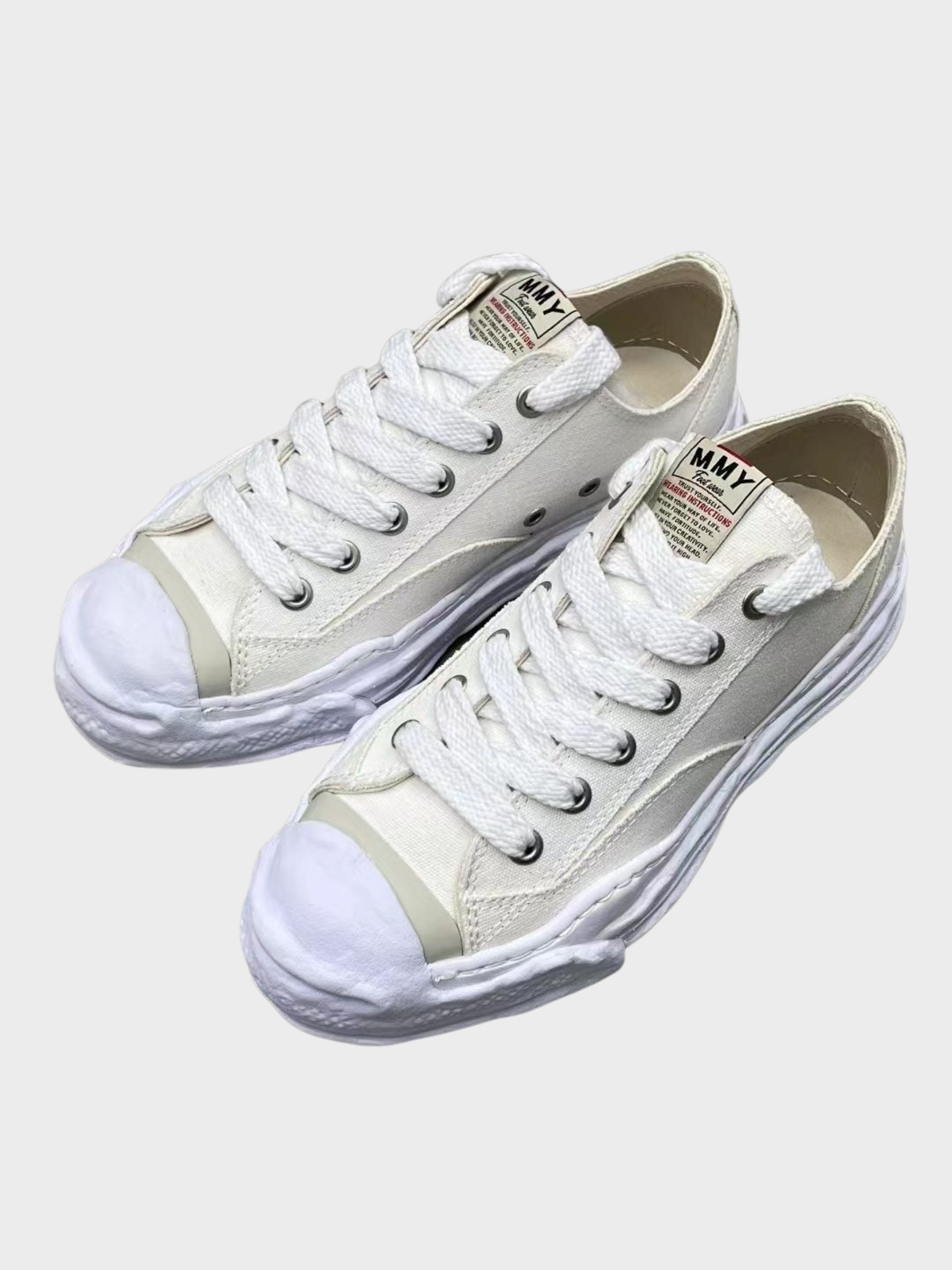 Distorted Canvas Low Sneakers