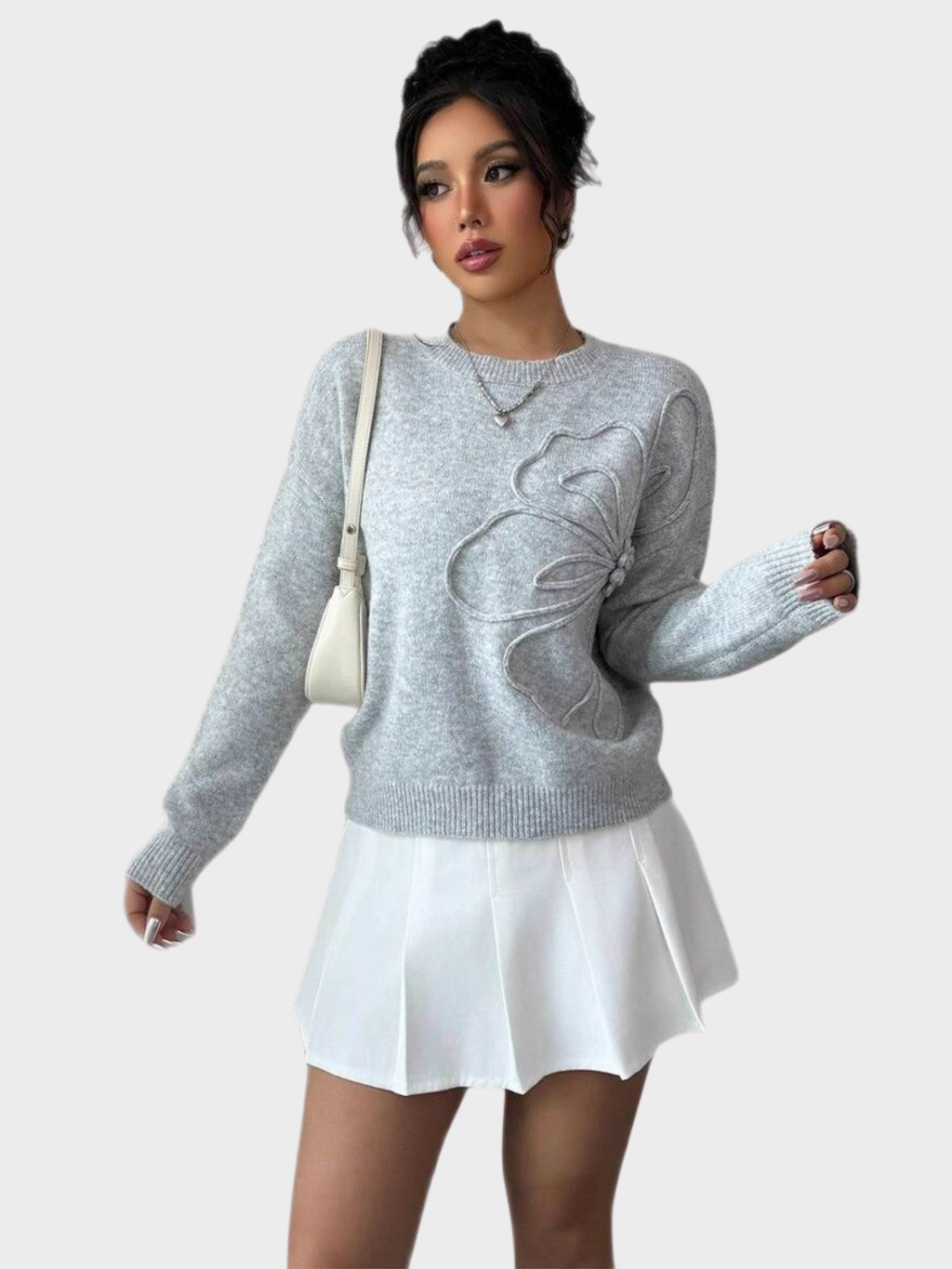 Petal Emboss Knit Sweater