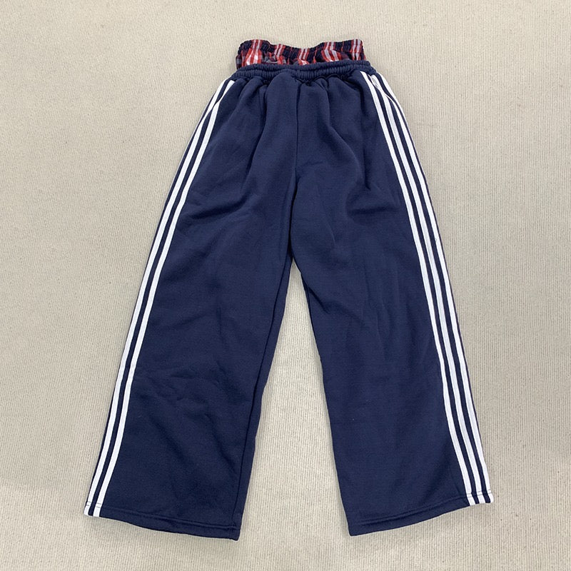 Amalfi Plaid Layer Wide-Leg Sweatpants